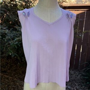 Designers Originals Lilac Tank Top with Embellished Shoulders